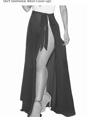 Black Sheer Wrap Skirt - Women